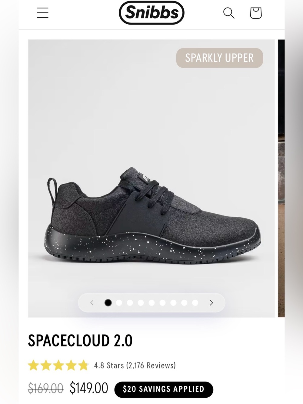 Snibbs Spacecloud 2.0 Raining Diamonds Black Work Sneakers